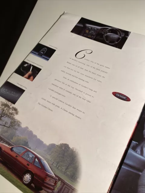 Vauxhall Cavalier Classic Car Sales brochure c1995 UK Market FREE POSTAGE 3