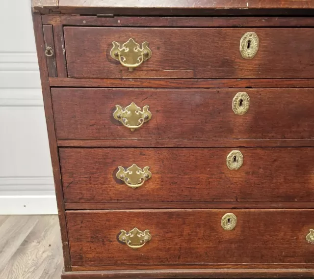 Antique Wooden Inlaid Georgian Writers Desk Bureau Sideboard Drawers - Vintage 3