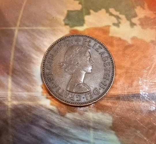 1965 British Half Penny Coin Elizabeth Ii. / Uncirculated - One/Buy
