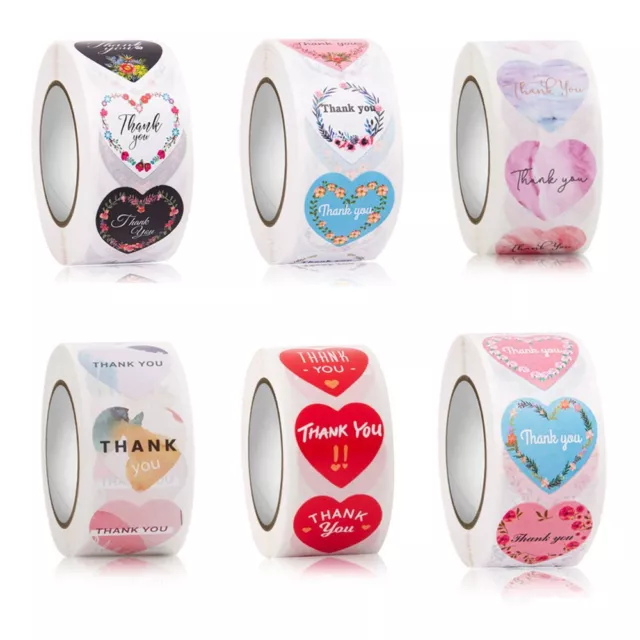 Heart Shaped Label Sticker 500pcs/roll Seal Stickers Thank You Stickers