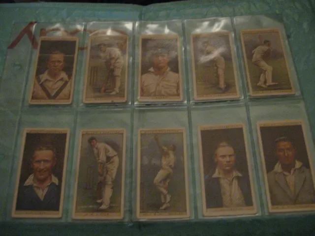 Wills Cricketers 1928 Full Set Of 50 Cigarette Cards In Plastic Sleeves