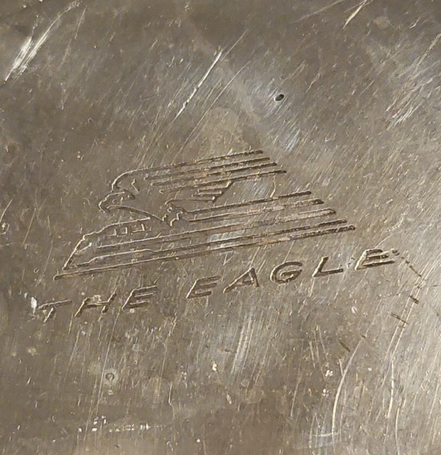 Vintage 1941 Missouri Pacific Railroad Silver Tip Tray Eagle Stamped