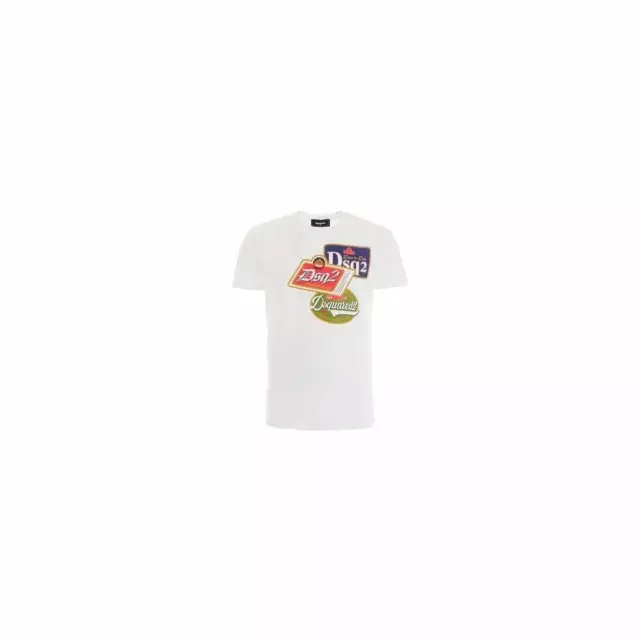 T-shirt blanc logo imprimé DSQUARED2