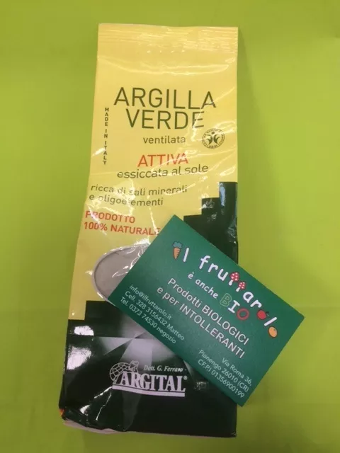 Argilla Verde Ventilata Attiva Bio 500 Gr Essiccata Al Sole