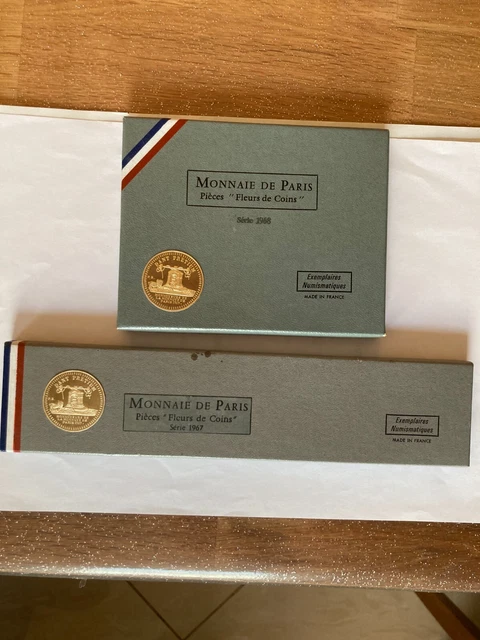 coffrets 1967+1968 fdc série France MONNAIE DE PARIS 8 pièces lot