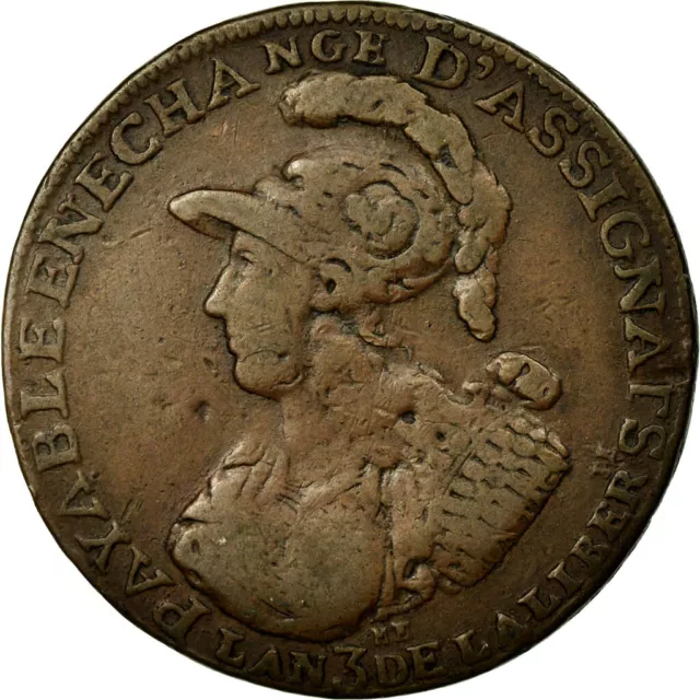 [#70663] Münze, Frankreich, 2 Sols 6 Deniers, 1791, SS, Kupfer, Brandon:210a