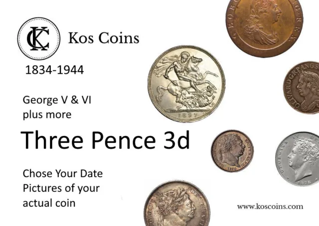 Threepence 3d  silver great Britain and Australia coins Choose your date