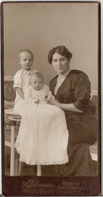CDV photo Feine Dame mit kleinem Kind und Baby - Berlin um 1910