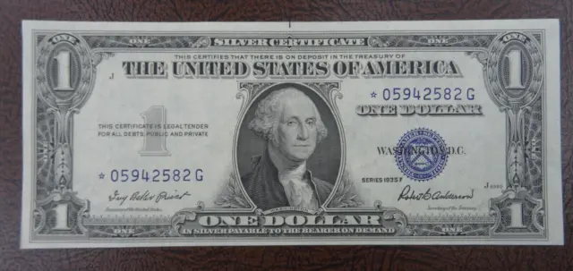 1935 F $1 One Dollar STAR NOTE Silver Certificate UNC United State US Currency