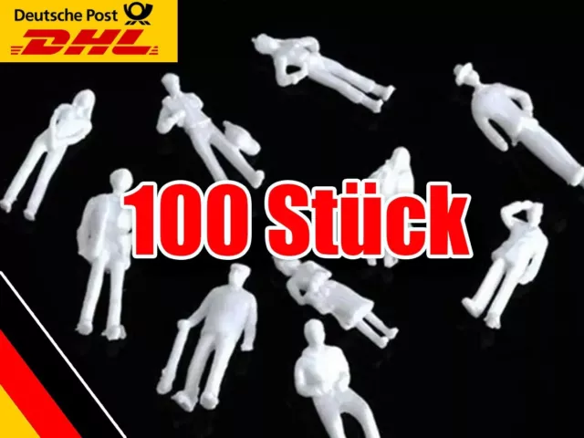 100 Piece Figurines Passenger Pedestrians Standing Z Gauge 1:200 IN Set