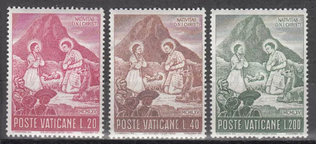 Vatikanstadt Nr. 487-489** Weihnachten 1965 / Hl. Familie in peruanischer Tracht