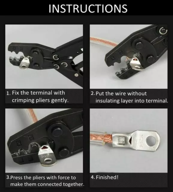 Copper Tube Terminals Terminal Battery Welding Cable Lug Ring Crimp  All Sizes 2