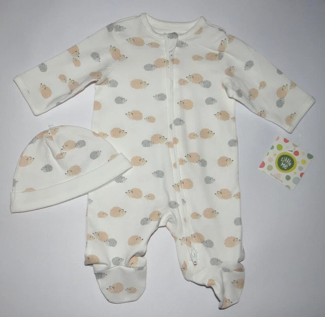NWT, Baby girl/boy clothes, Preemie, Little Me Hedgehog footie & hat set