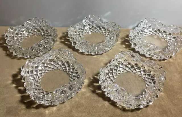 EAPG Antique Ripley 1889 ROANOKE Early American Glass 5 Berry Bowls- Brilliant