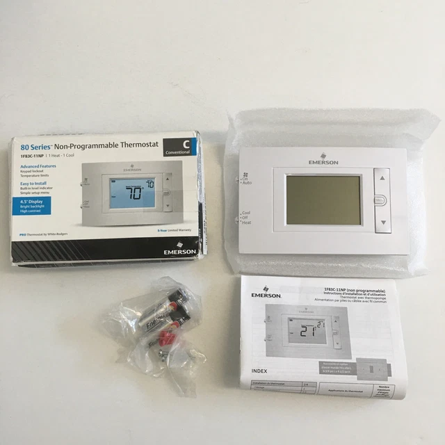 NEW EMERSON NONPROGRAMMABLE Thermostat 1F83C11NP 80 series White 27.