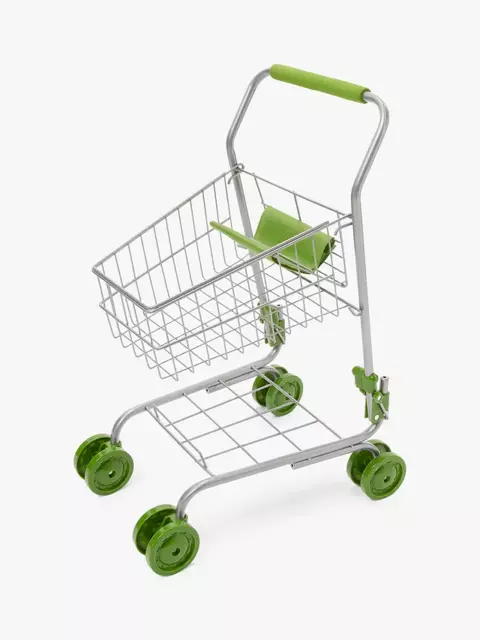 John Lewis Kids Mini Play Pretend Metal Waitrose Shopping Trolley Cart 3+ RRP£28