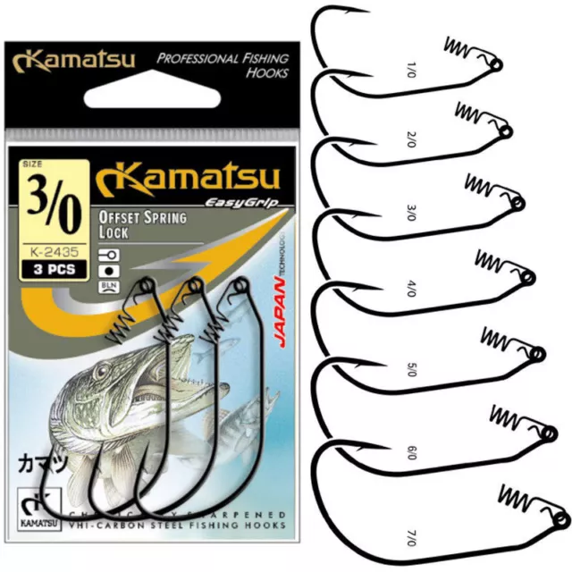 Kamatsu K-2435 Offset Spring Lock Hooks, Haken Mit Köder Spirale, Angelhaken Bf