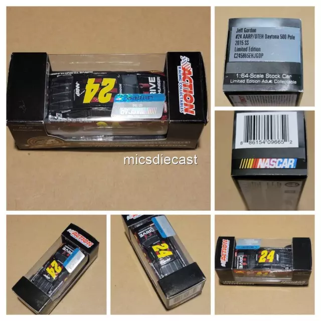 RARE 2015 Jeff Gordon #24 AARP/DTEH Final Daytona 500 Pole 1:64 ARC Diecast NIB