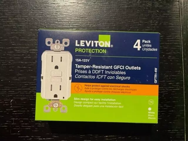 Leviton Gftr1-4W Gfi Gfci 15A Tamper Resistant Outlets Brand New