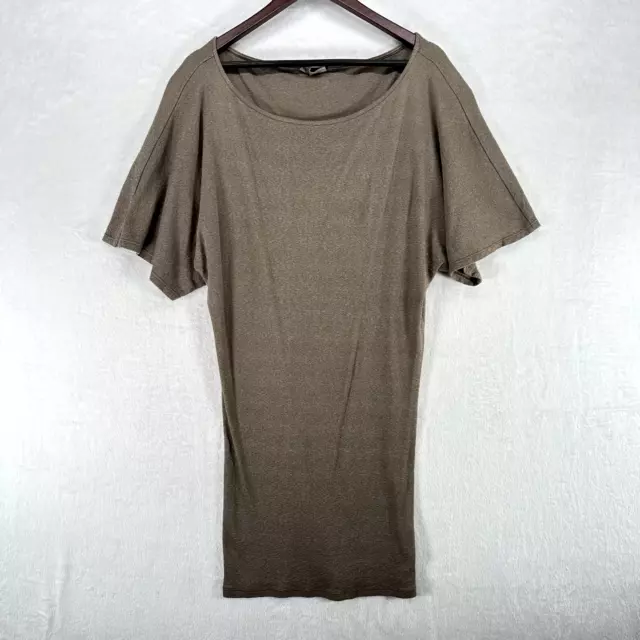 Michael Stars Dress Womans One Size Brown The Original Tee Short Sleeve Shirt