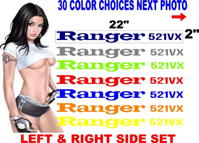 Ranger 521VX boat decal decals 30 color options message for other options