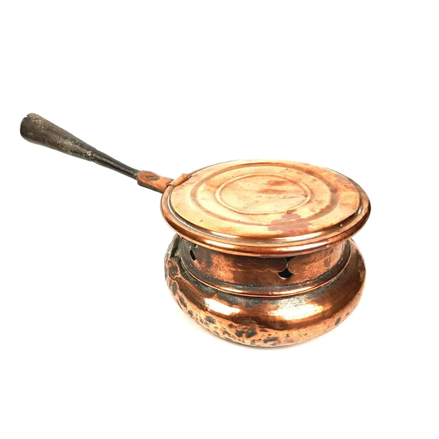 Antigua Olla Sartén Olla En RAME VINTAGE Época 900 Old Colección Raro