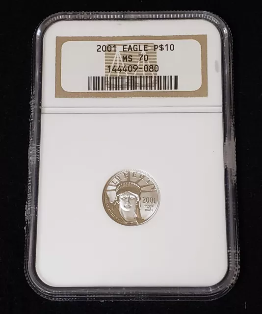 2001  1/10oz Platinum American Eagle NGC  MS70