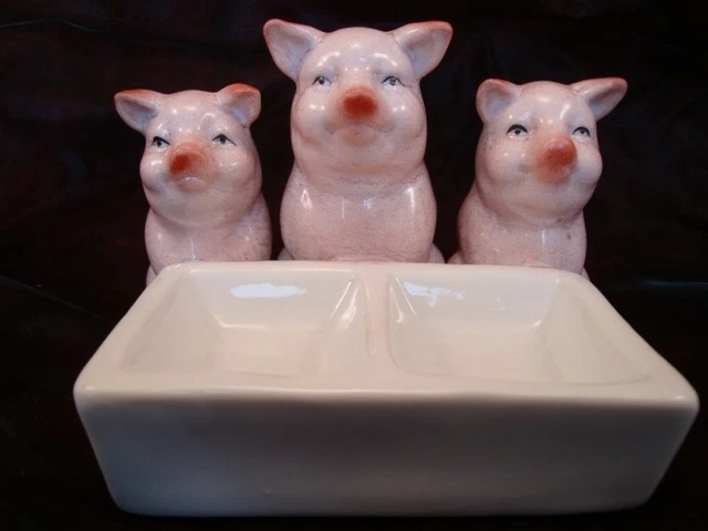 Moutardier Sel Poivre Figurine Cochon Ecoliere Style Art Deco