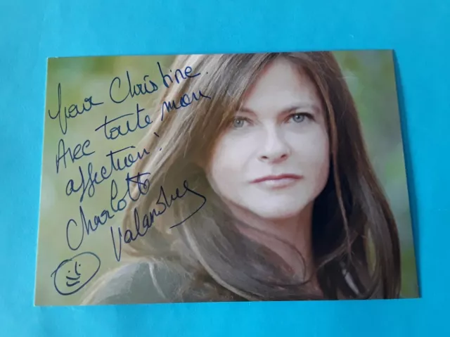 Autographe  Charlotte Valandrey photo en couleur signée 10 X 15  cm Dédicacée