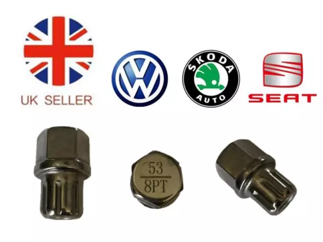 Vw Seat Skoda Locking Wheel Nut Key No.53 with 8 Flat splines