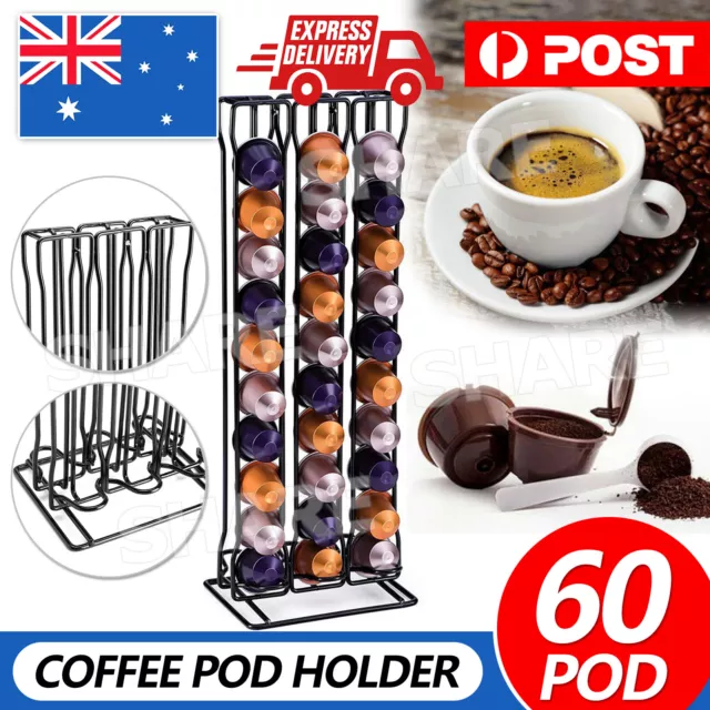 60 Pods Coffee Pod Holder For Nespresso Capsule Dispenser Storage Rack Stand NEW