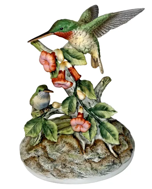 Ruby-Throated  Hummingbird by ANDREA by Sadek Bird Figurine Japan No Chips Exc