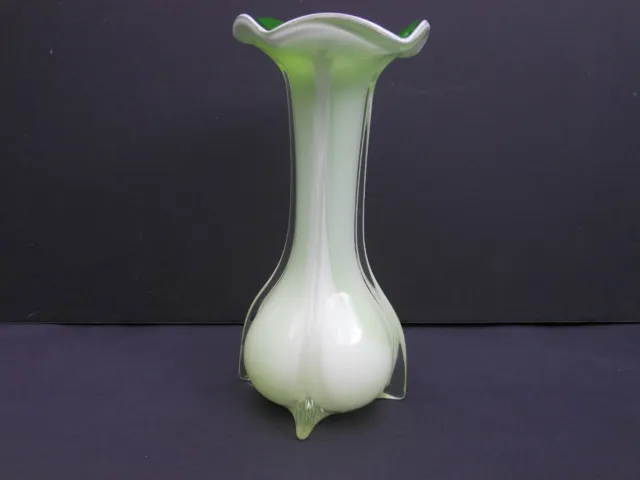 Joli vase soliflore vintage en pate de verre soufflé  3 tons style MURANO