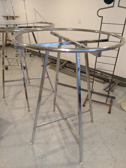 Chrome 36" Round Clothing Rack Height folding