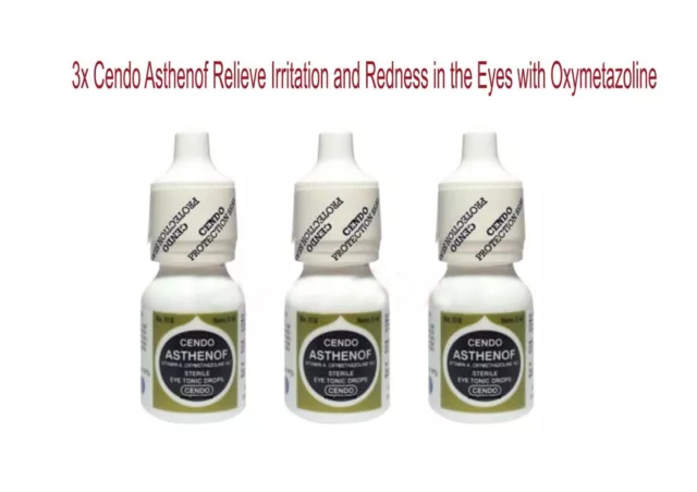 3X Cendo Asthenof Alivio Irritación-Enrojecimiento en los Ojos con Oximetazolina