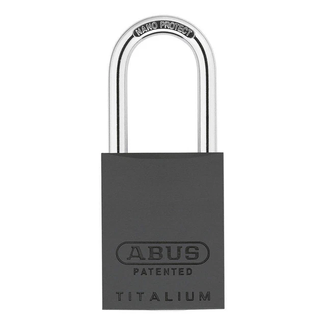 ABUS 83AL/40 (200) KA Titanium Keyed Padlock, 29/32 in,Rectangle,Black