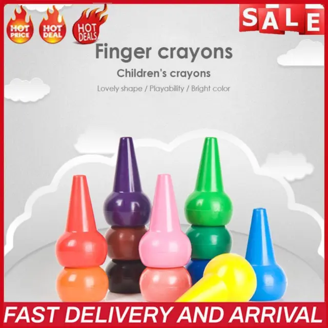 12pcs Non-toxic Children Safety Color Crayons Baby 3D Finger Art Supplies