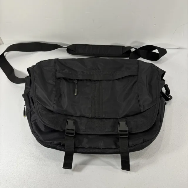 NWOT Adidas Stadium Messenger Laptop Bag Black Multi Pocket 18”x12”