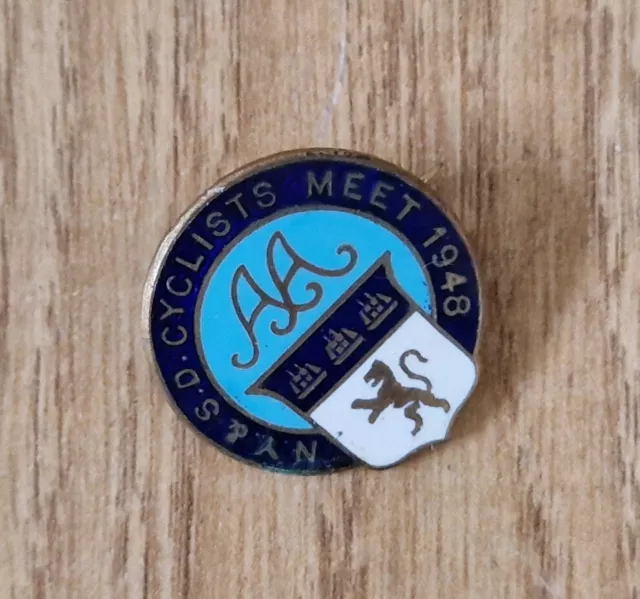 AA NY&SD Cyclists Meet 1948 Distintivo spilla vintage