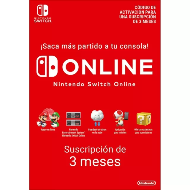 Suscripción 90 Días Switch Online Membership (Individual) Nintendo Switch