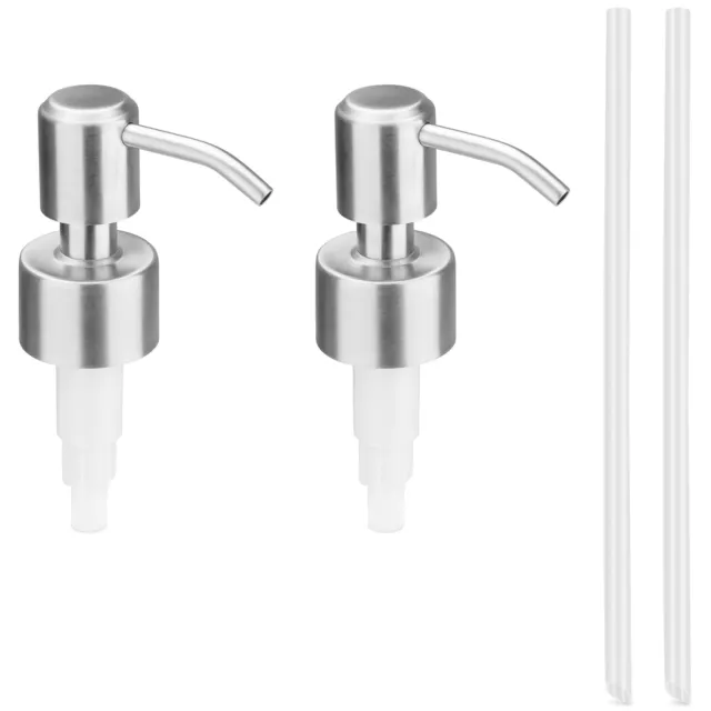 2x Dispensador de jabón líquido para baño de acero para botellas de 26-28 mm