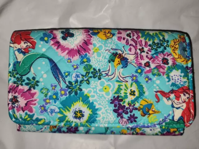 New Vera Bradley Disney Ariel The Little Mermaid RFID Trifold Clutch Wallet