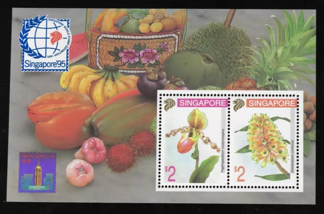 Singapore 1994 Orchids (4th issue) Mini Sheet - Spore95/HK94. MNH -SG MS757