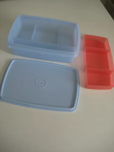 Tupperware New Stow n Go Hobby Organizer Craft First Aid Sewing Storage Ice Blue