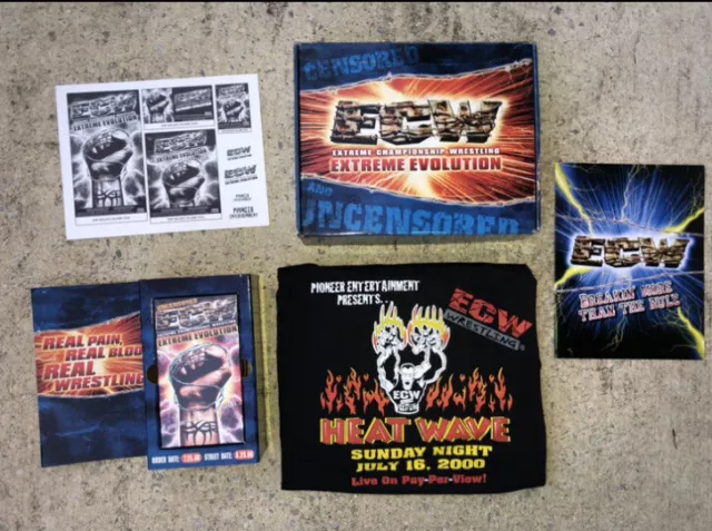 Rare Vintage *NEW* 2000 ECW Wrestling Press KIT Shirt VHS Photo Program WWF Wcw