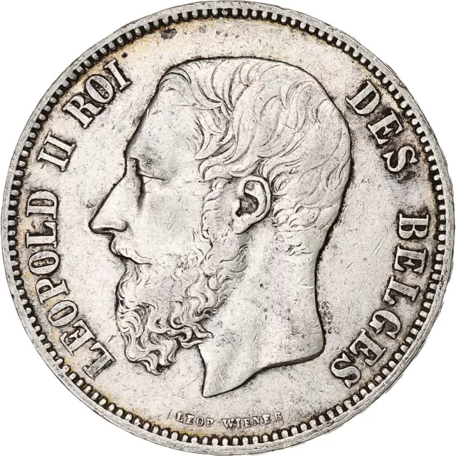 [#1162595] Münze, Belgien, Leopold II, 5 Francs, 5 Frank, 1875, S+, Silber, KM:2