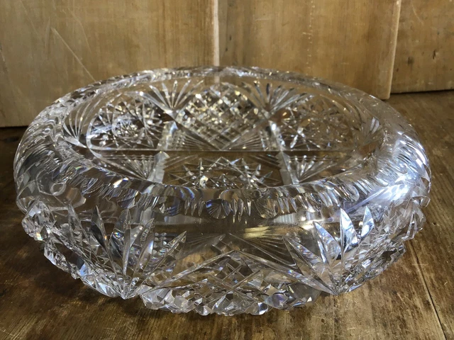 Vintage Cut Glass Fruit Bowl or Candy Bowl