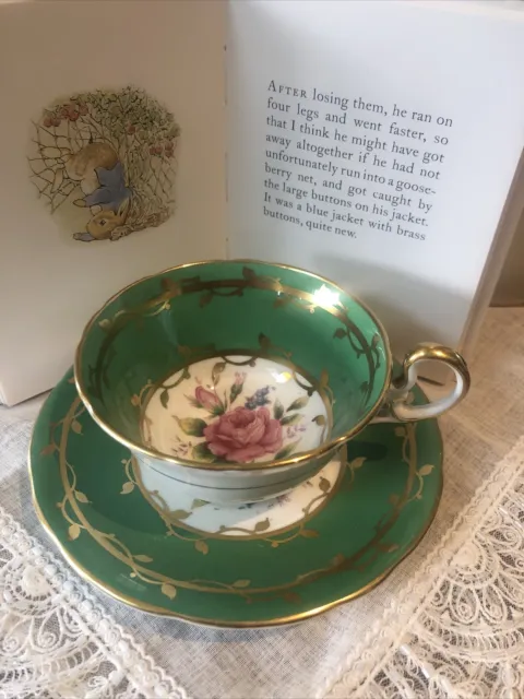 Beautiful Aynsley Cabinet Duo- Teacup And Saucer- Pink Roses
