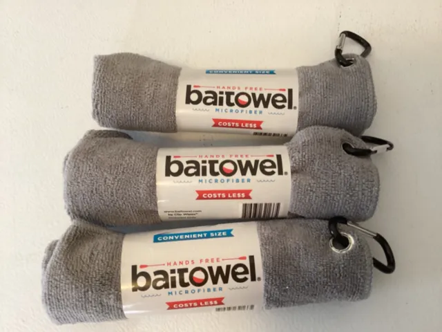 BAIT TOWEL 3 Pack Fishing Towels with Clip, Plush Microfiber Nap Fabric  $11.88 - PicClick