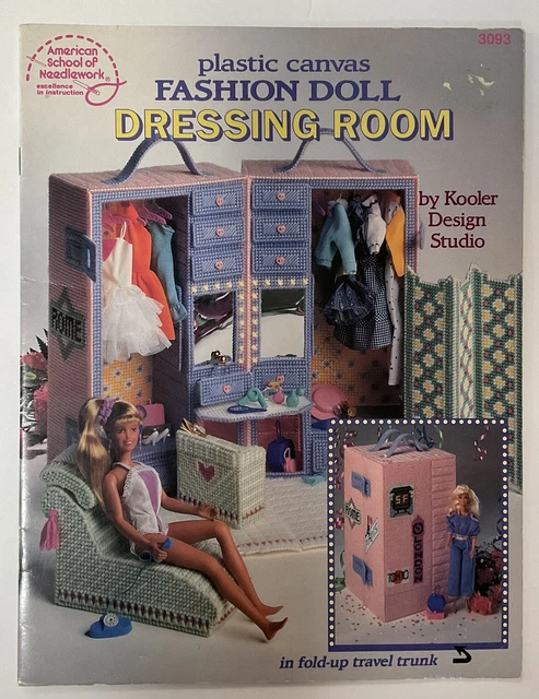 VINTAGE FASHION DOLL DRESSING ROOM Plastic Canvas Pattern Booklet VINTAGE FASHION DOLL DRESSING ROOM Plastic Canvas Pattern Booklet